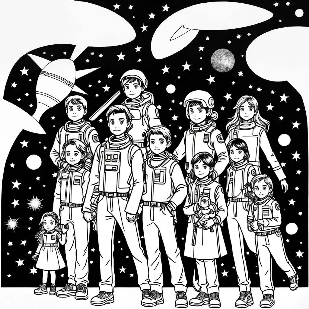 Fotos familia espacial aventura estrelas