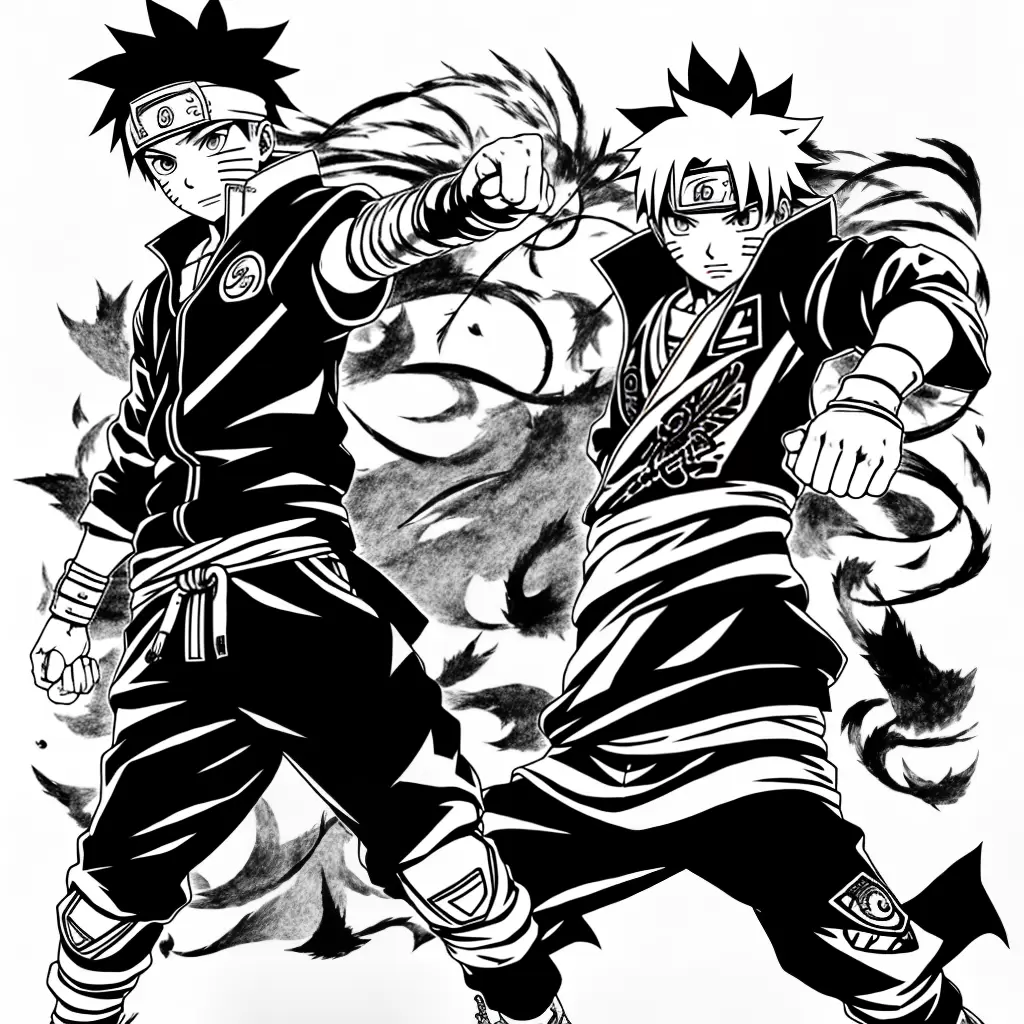 Fotos naruto preto branco postura dinamica Fotos naruto preto branco postura dinamica