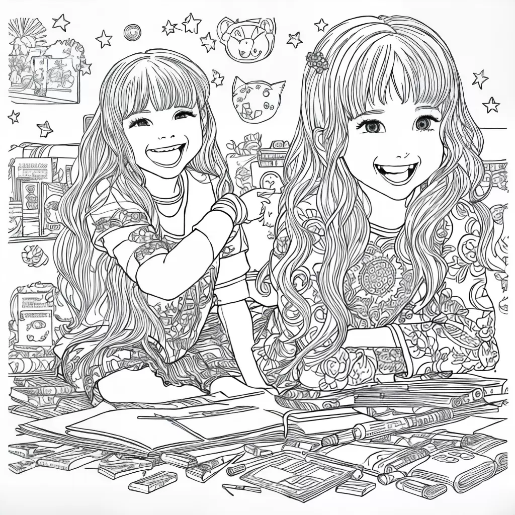 Fotos menina colorindo anime sorriso
