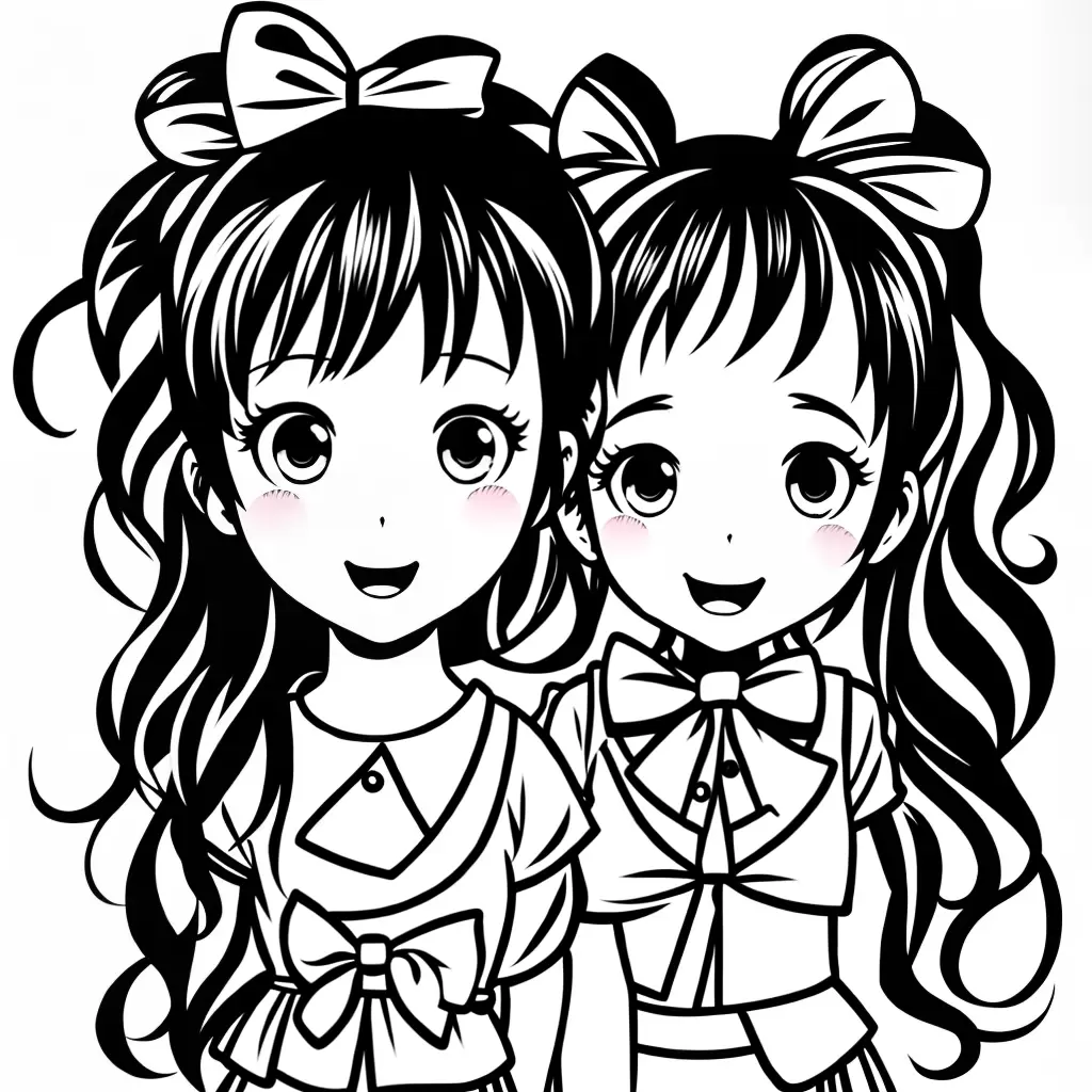 Fotos anime menina sorriso livro colorir