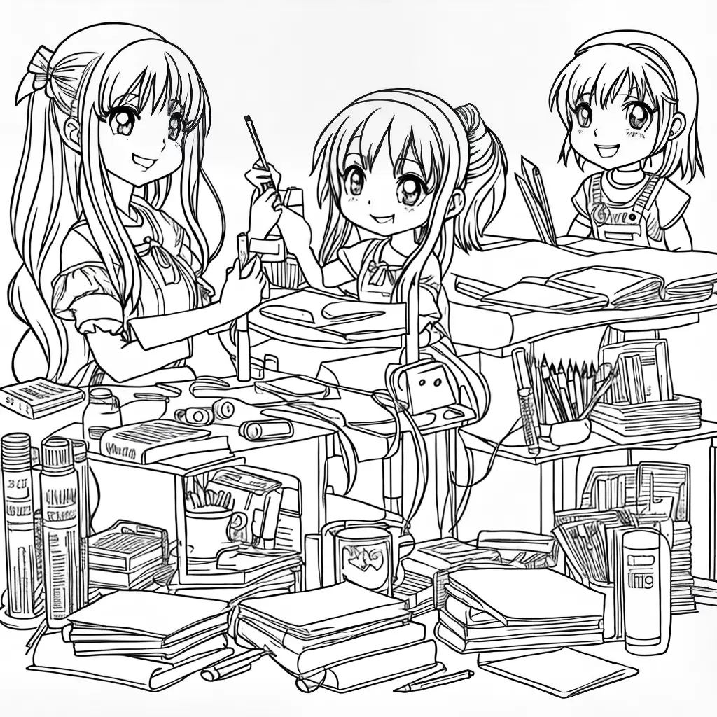 Fotos anime menina sorriso desenho cores