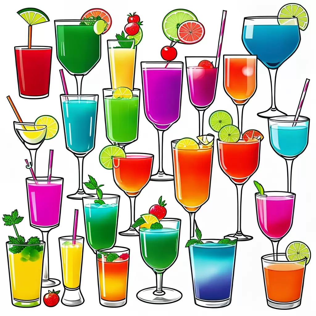 Fotos coqueteis coloridos garnishes frutas