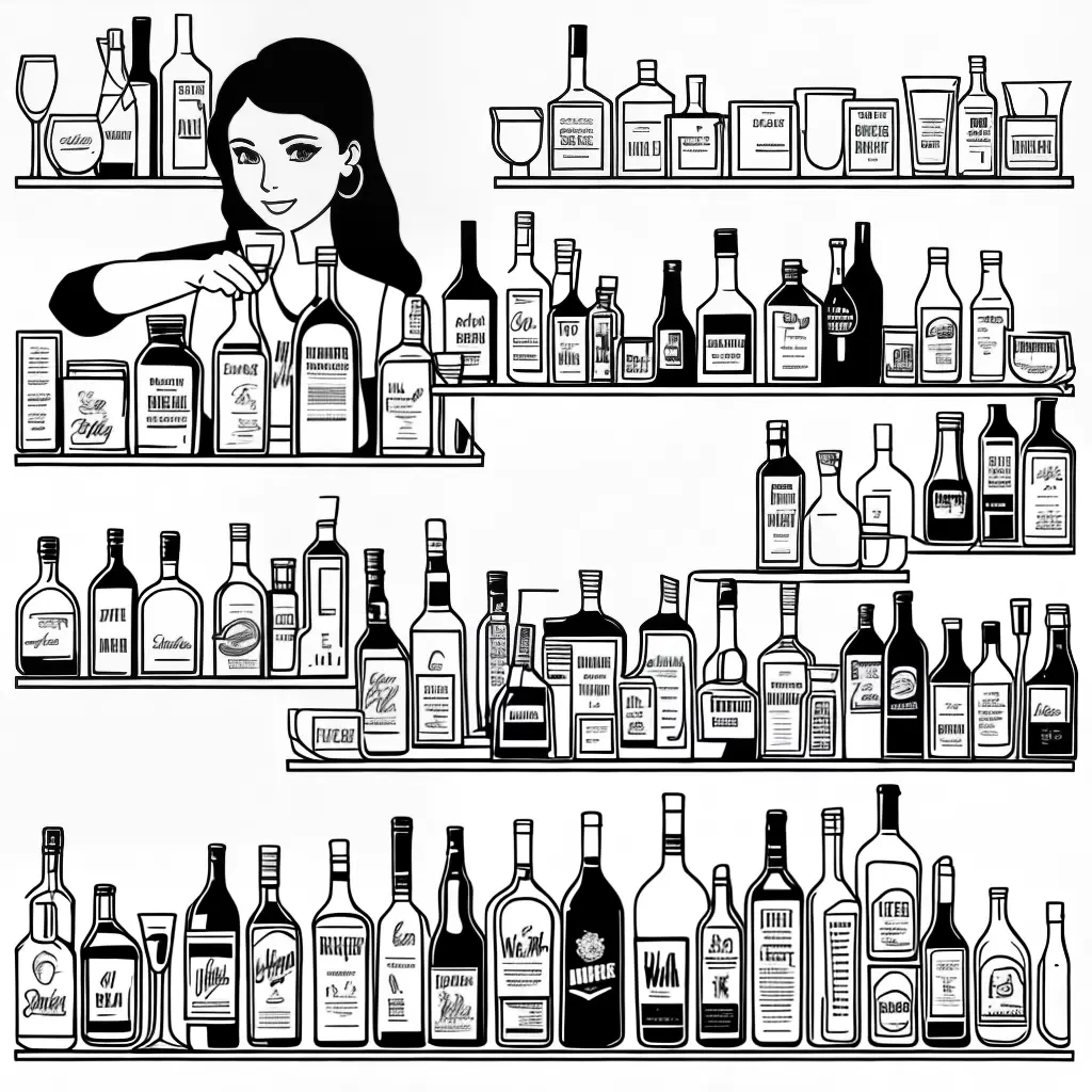 Fotos barman bebidas desenhos preto branco