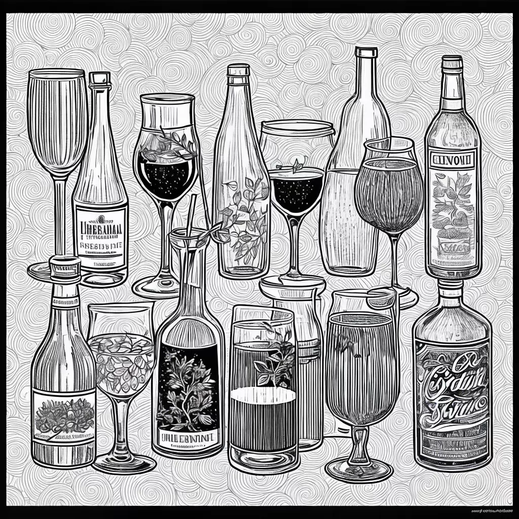 Fotos bebidas preto branco colorir