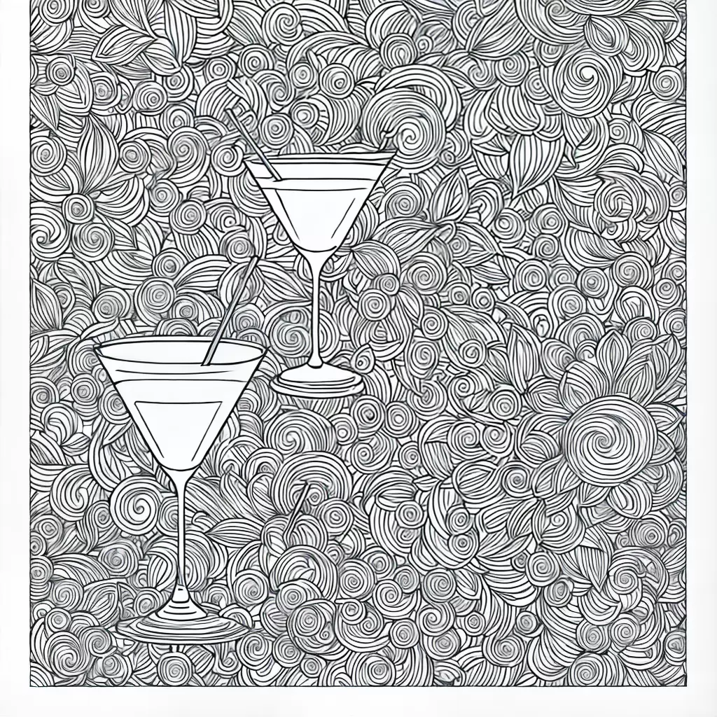 Fotos cocktail coloring page ilustracao bebida