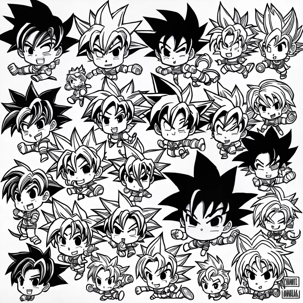 Fotos desenhos chibi goku colorir