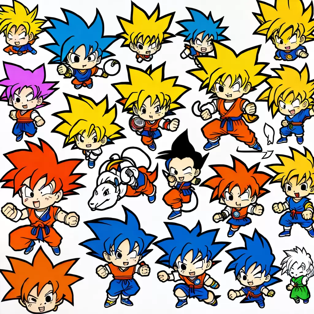 Fotos desenhos imprimiveis goku chibi colorir