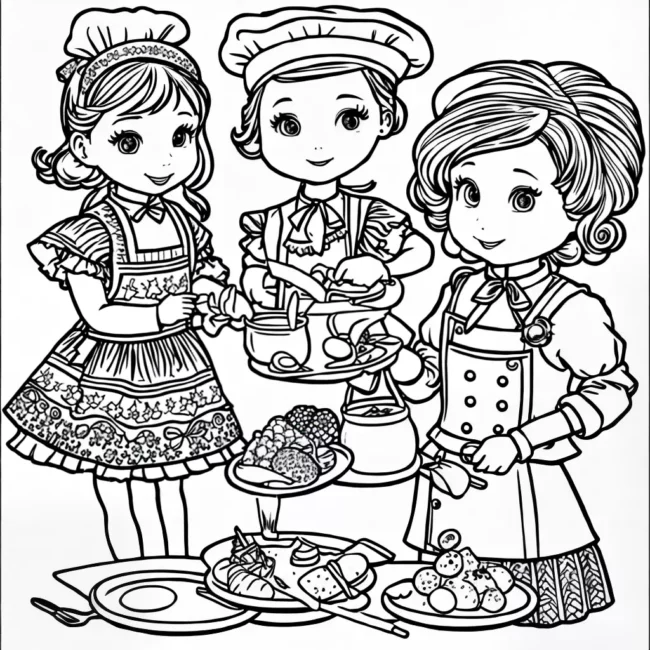 Fotos colorir boneca chef acoes