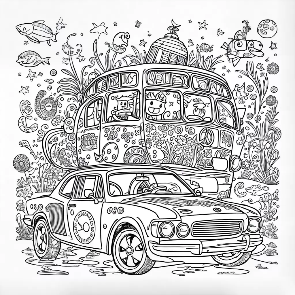 Fotos spongebob carro colorir ilustracao Fotos spongebob carro colorir ilustracao