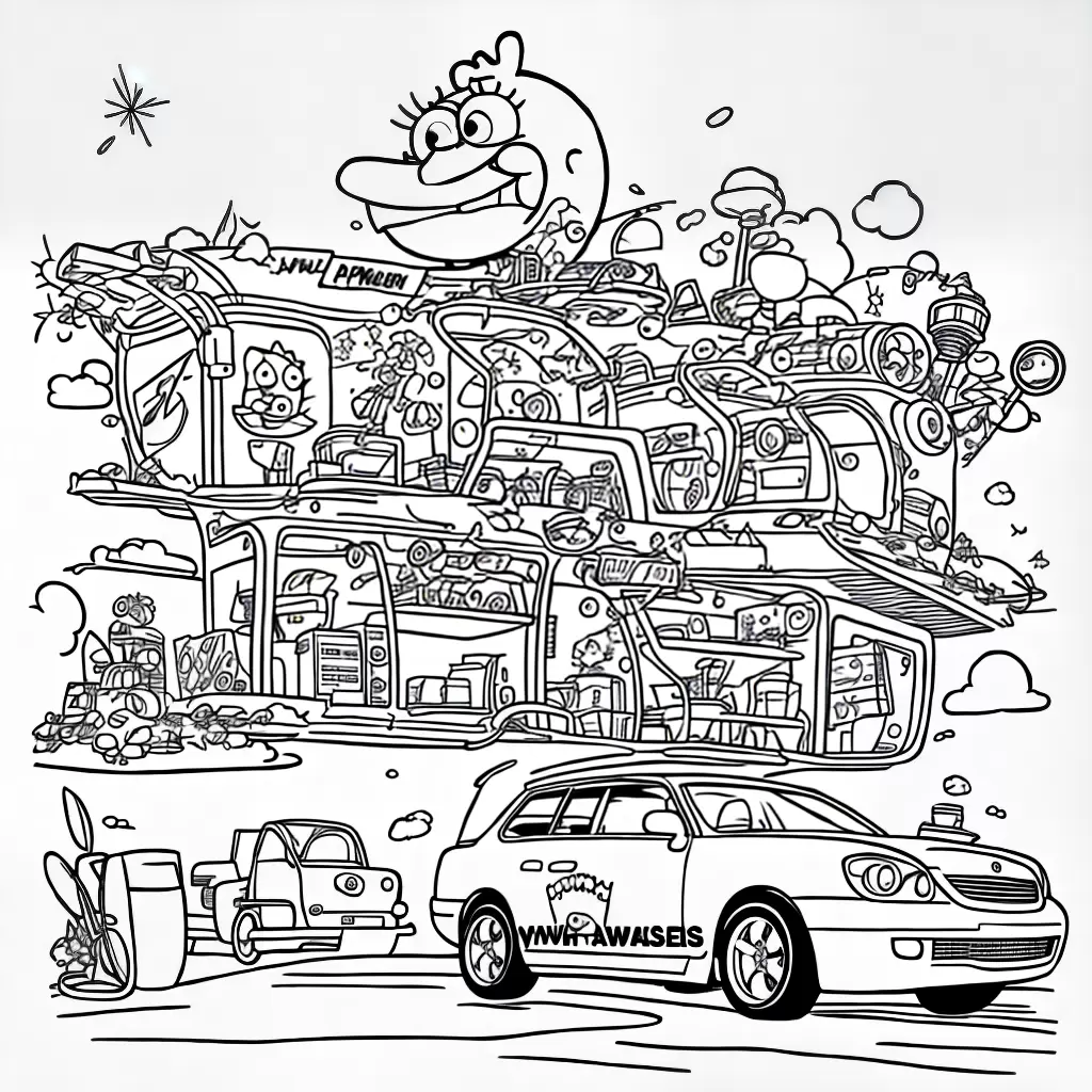 Fotos desenhos spongebob carro colorir Fotos desenhos spongebob carro colorir