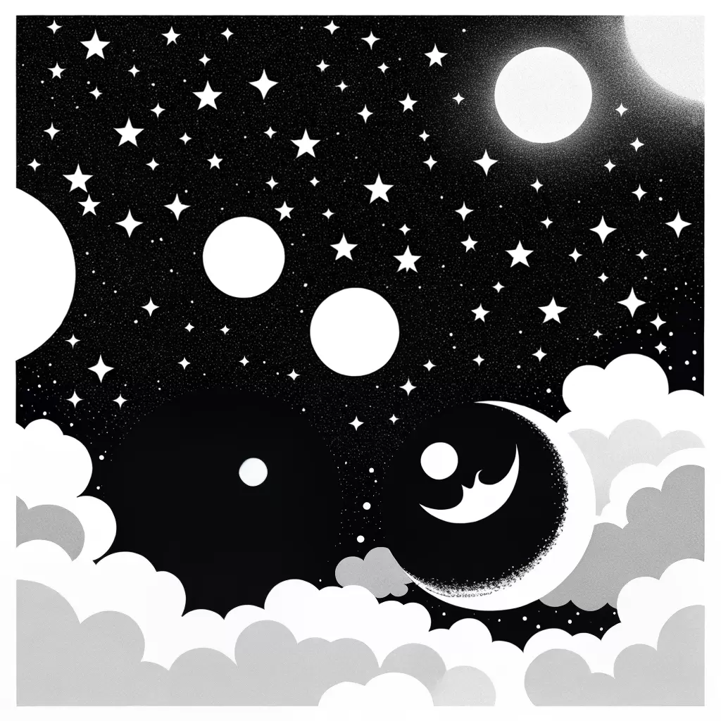 Fotos lua serena estrelas nuvens