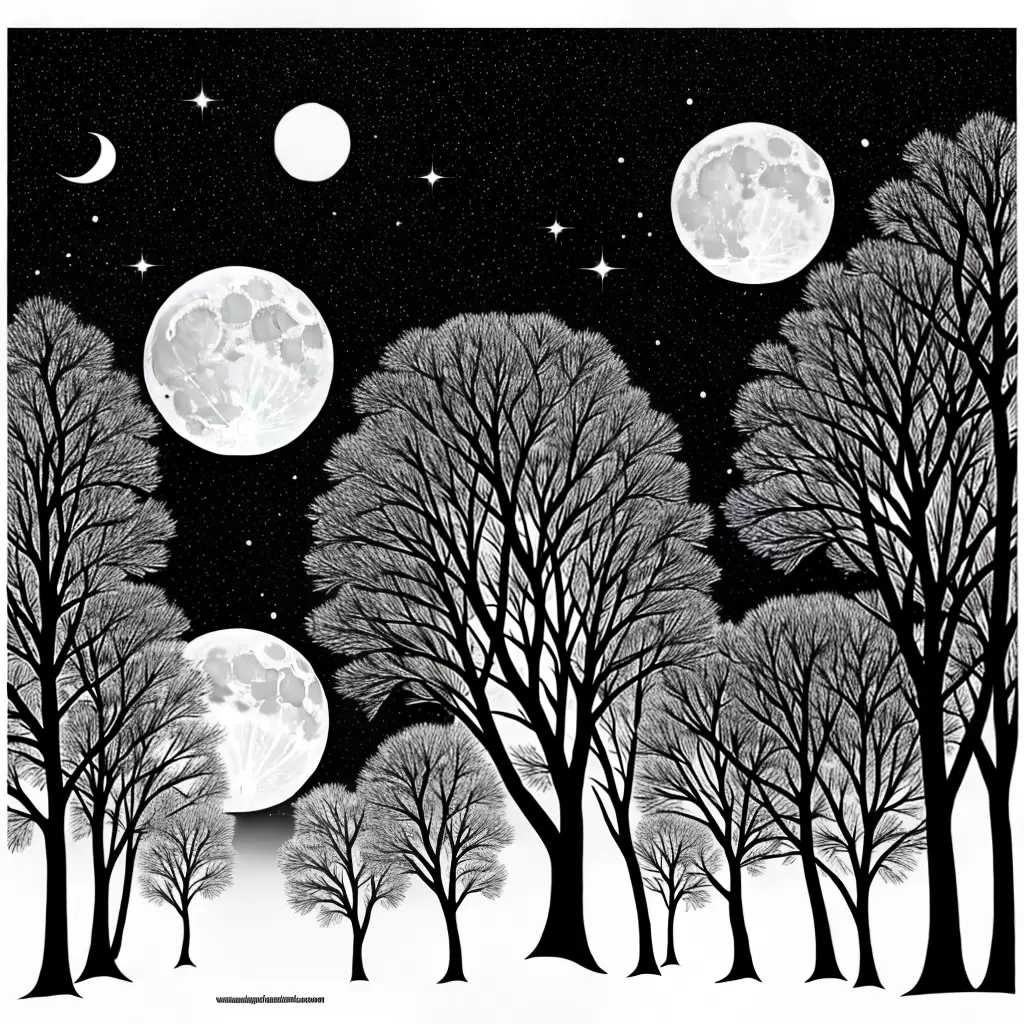 Fotos lua cheia noite estrelas desenhos