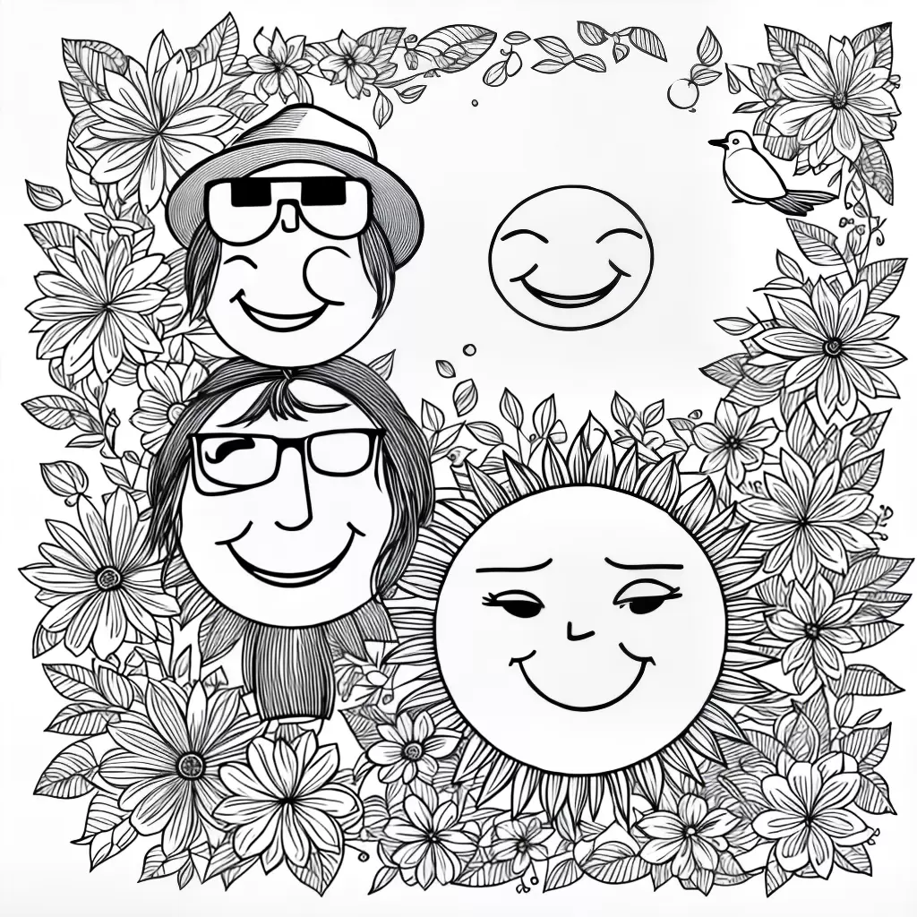 Fotos sol sorridente flores passaros