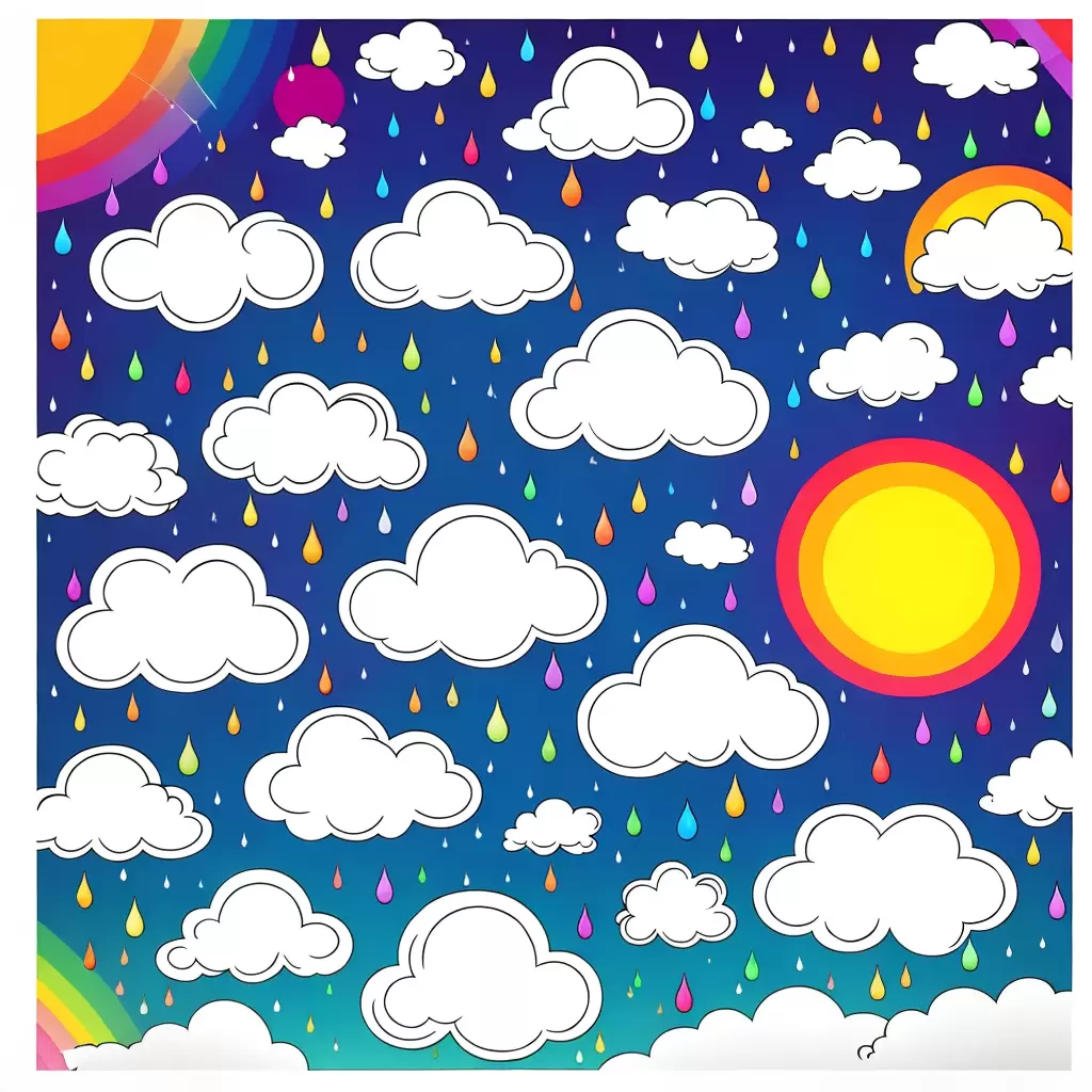 Fotos colorir nuvens arcoiris chuva
