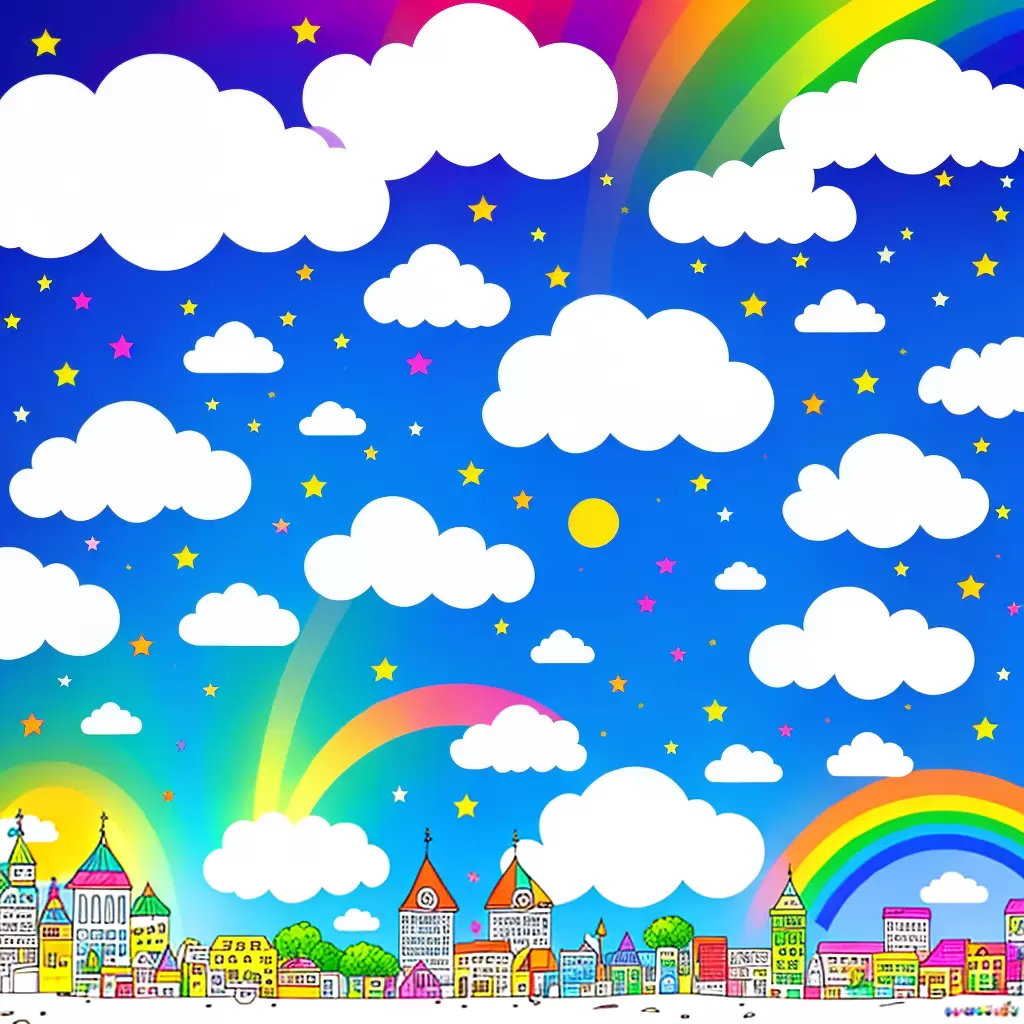 Fotos colorir nuvens arcoiris alegre