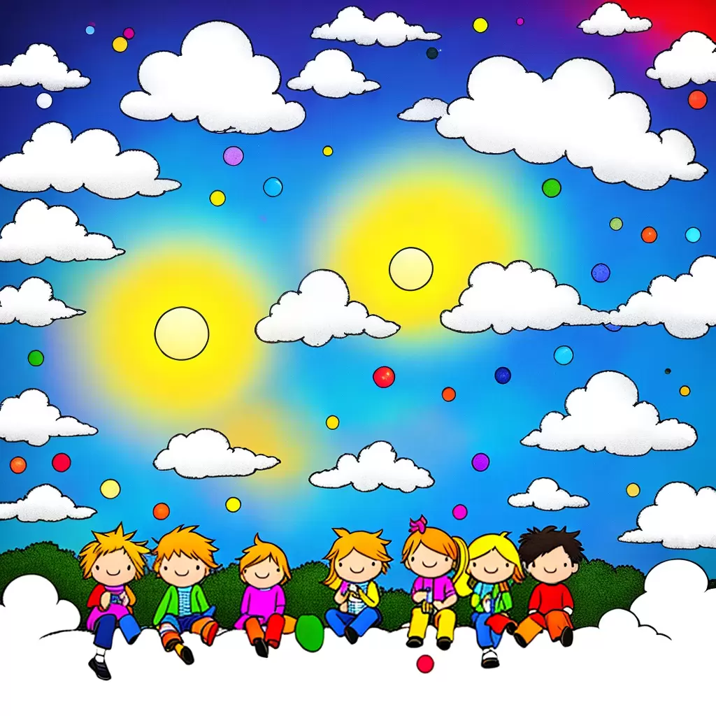 Fotos criancas colorindo nuvens sol