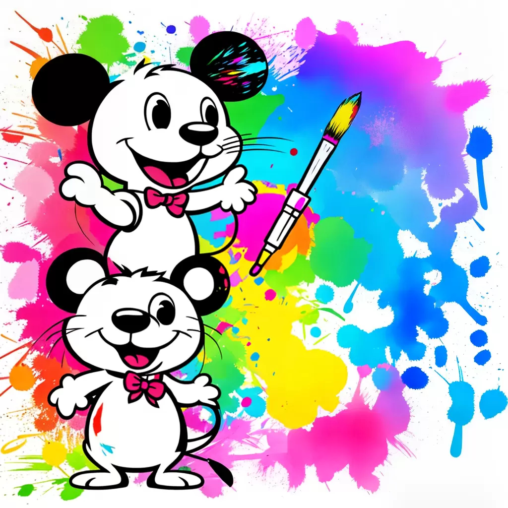 Fotos rato pintor sorridente colorido