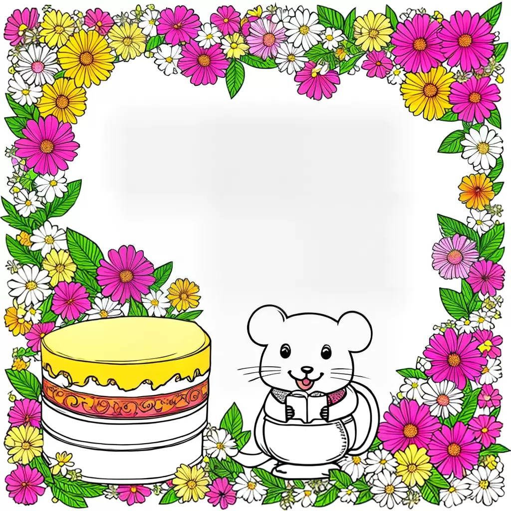Fotos rato queijo flores borboletas colorido