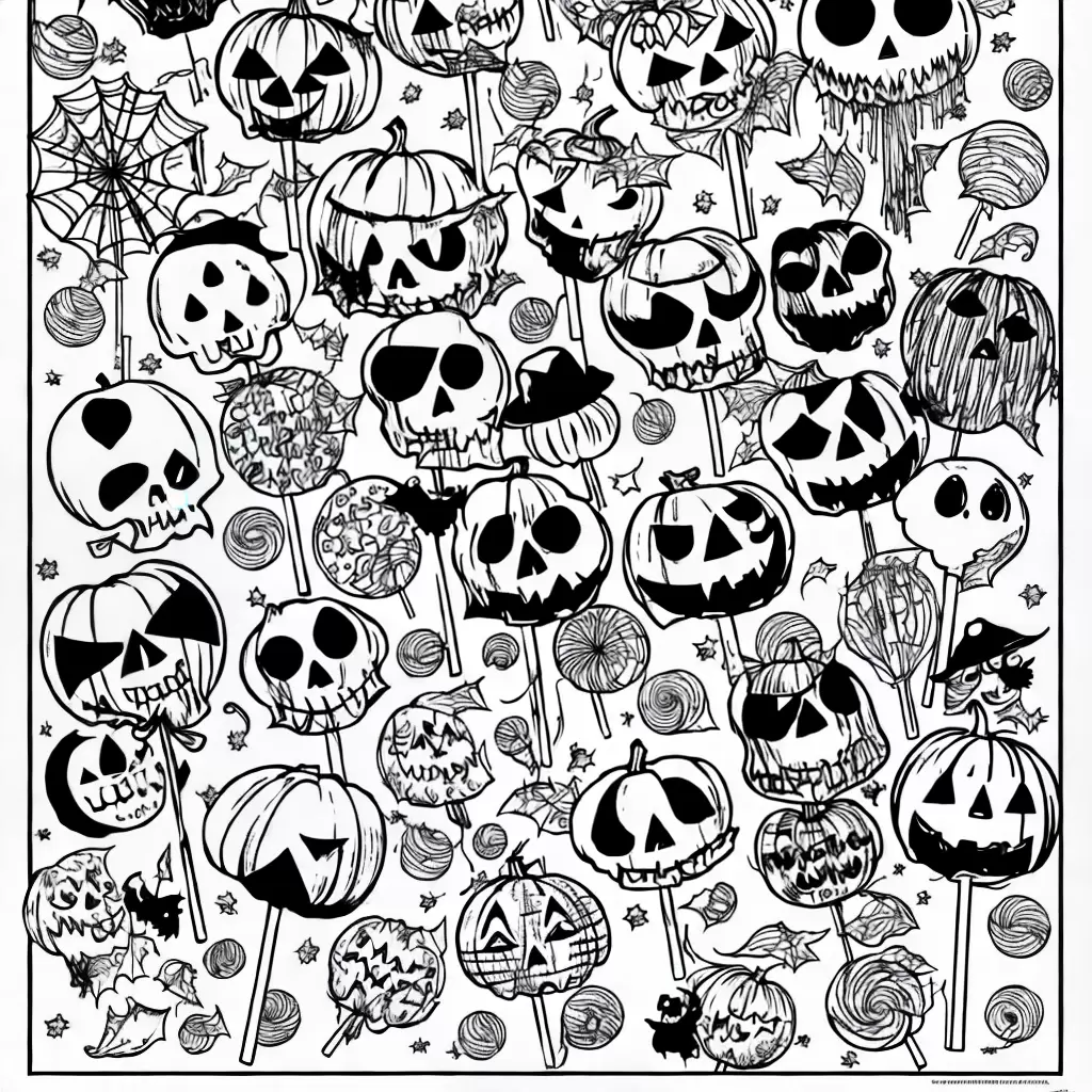 Fotos colorir halloween pirulitos assustadores