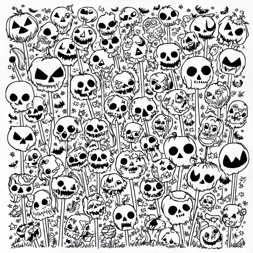 Fotos colorir halloween pirulitos assustadores 2