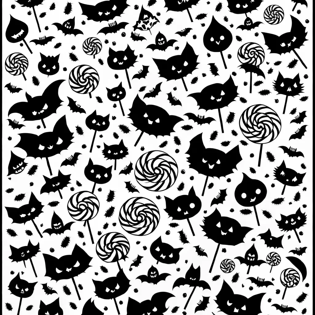 Fotos colorir halloween pirulitos fantasma abobora gato preto