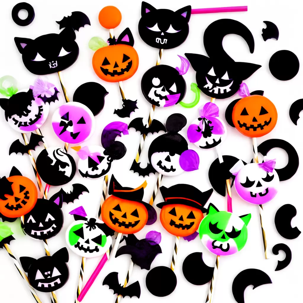 Fotos pirulito halloween abobora gato listras