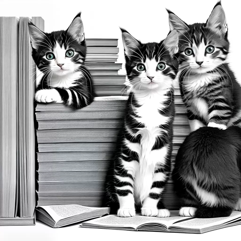 Fotos gatinho estudioso livros papel