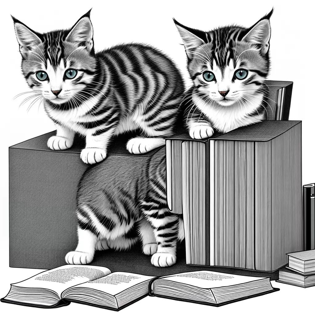 Fotos gatinho estudioso livros lapis 1