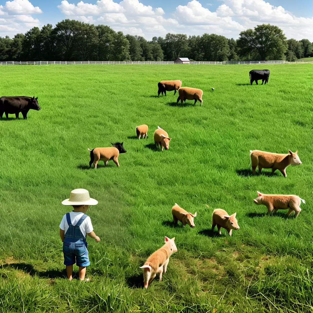 Fotos menino chapeu porcos cavalos fazenda