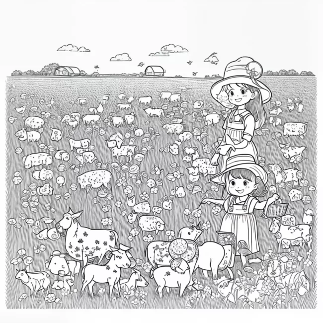 Fotos menina chapeu palha animais fazenda legumes