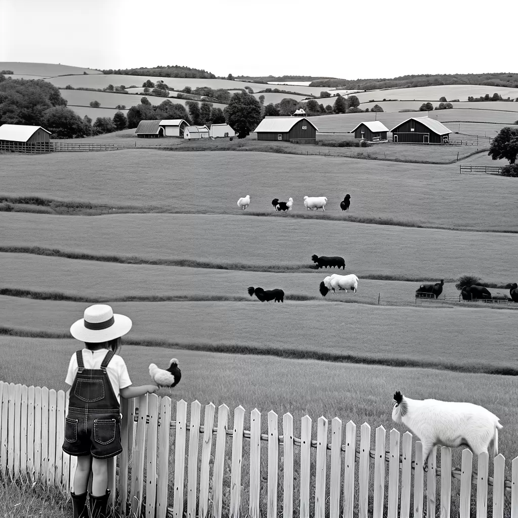 Fotos menina chapeu porquinho fazenda campo