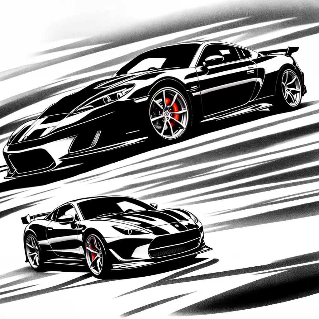 16 Desenhos para Imprimir e Colorir de Carro Fazendo Drift