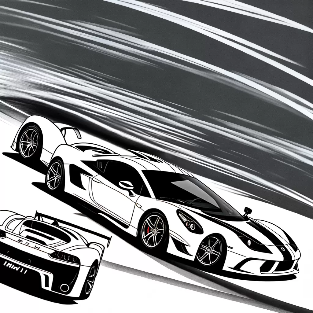 16 Desenhos para Imprimir e Colorir de Carro Fazendo Drift