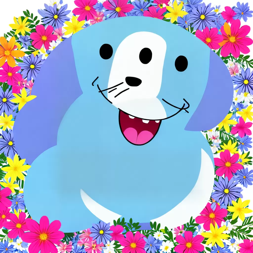 Fotos animal azul sorriso flores coloridas colorir Fotos animal azul sorriso flores coloridas colorir