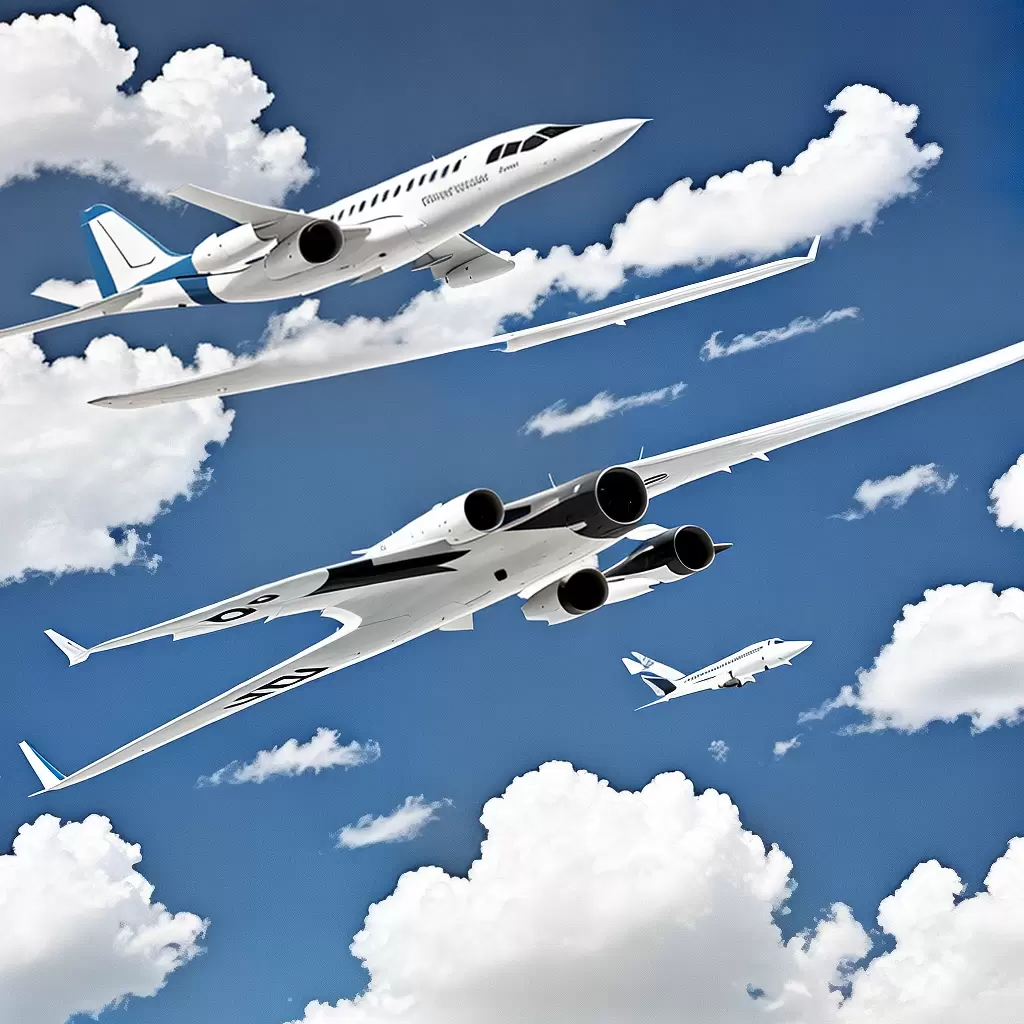Fotos aviao moderno nuvens ceu azul
