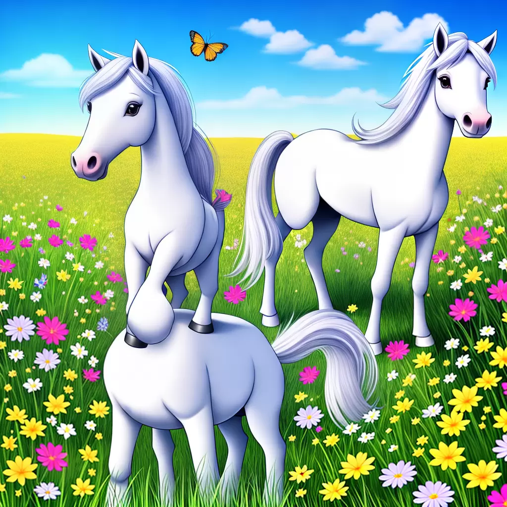 Fotos cavalo sorridente campo flores