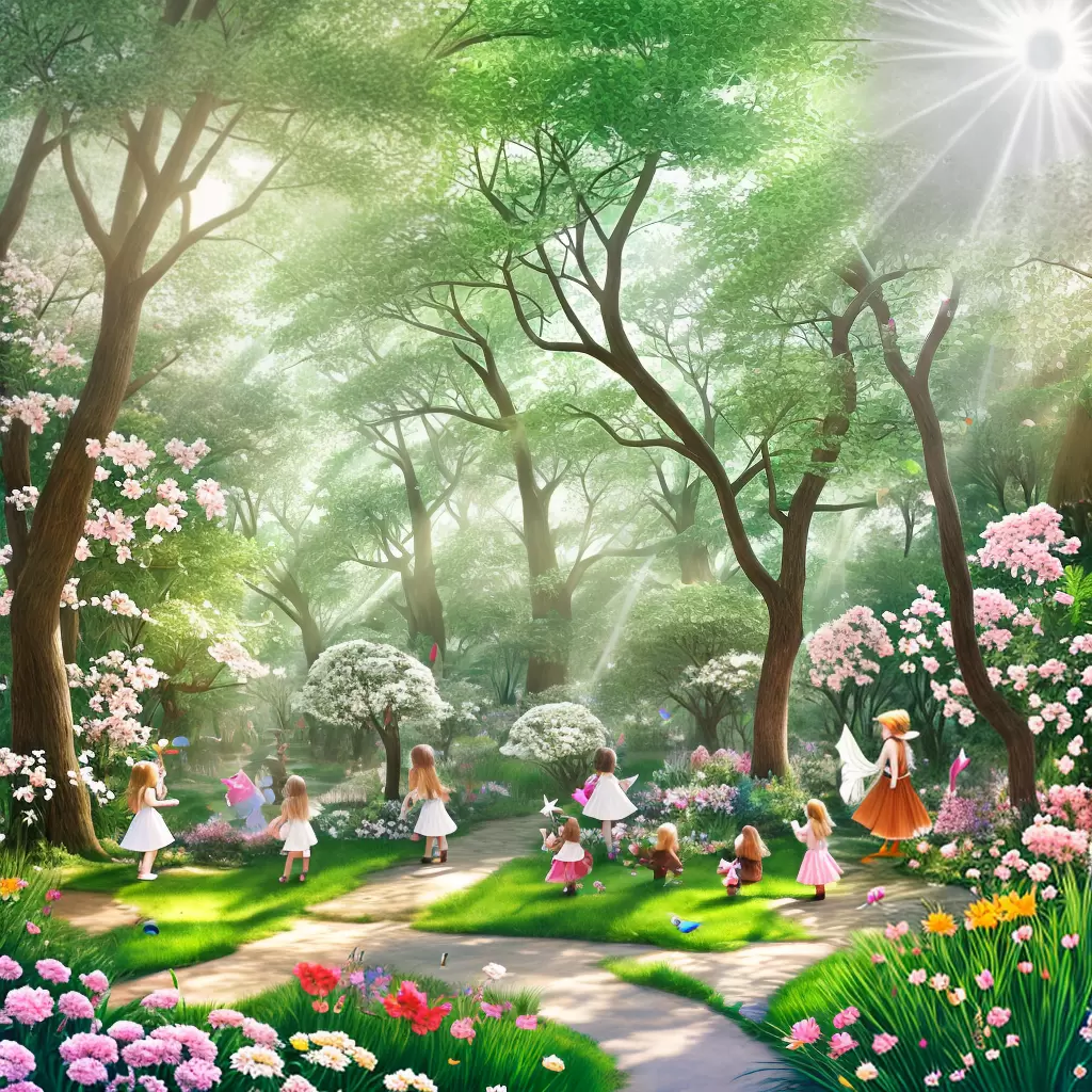 Fotos floresta magica fadas animais sol