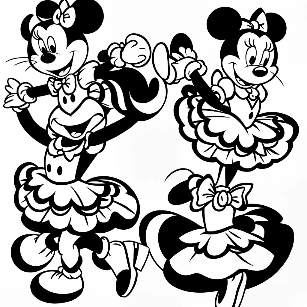 Fotos colorir minnie bailarina tutu 1
