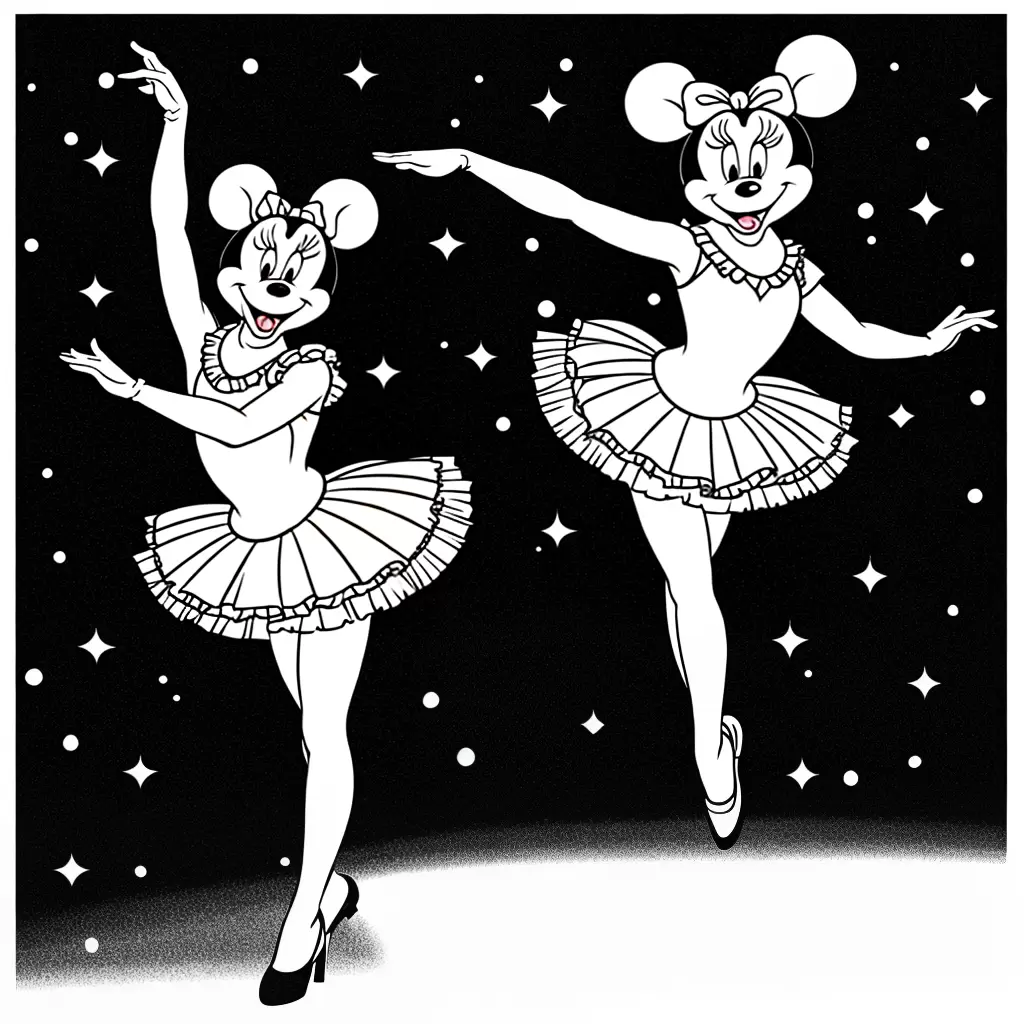 Fotos desenho colorir minnie bailarina estrelas
