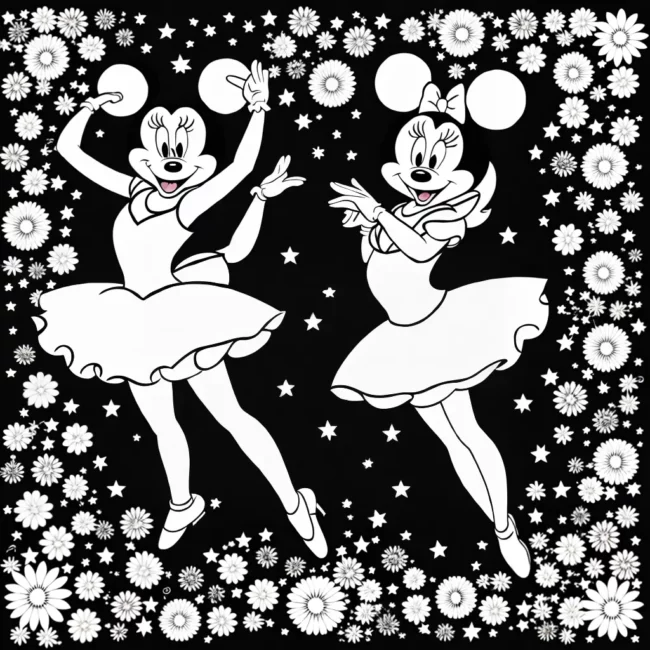 Fotos colorir minnie bailarina tutu estrelas