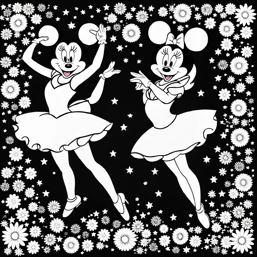 Fotos colorir minnie bailarina tutu estrelas