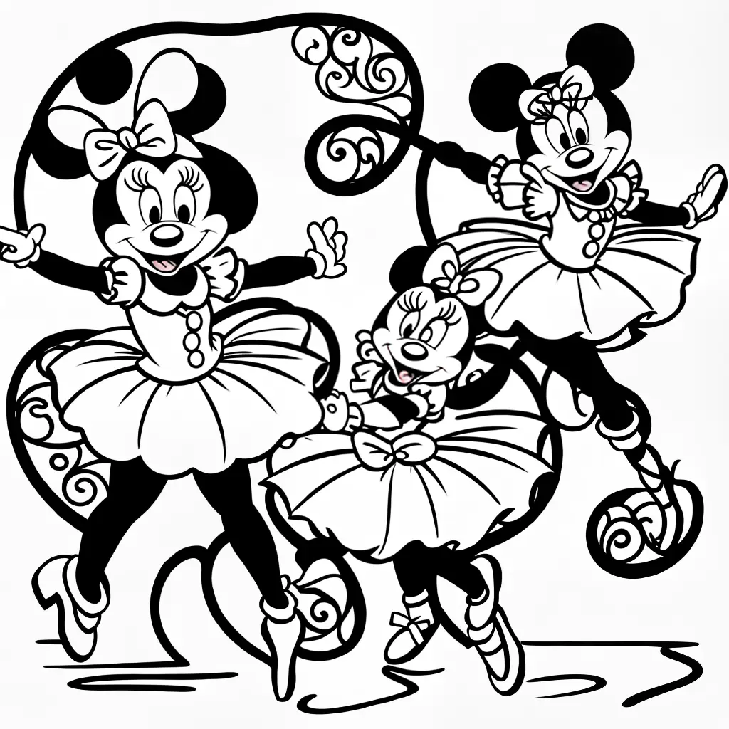 Fotos desenhos colorir minnie bailarina