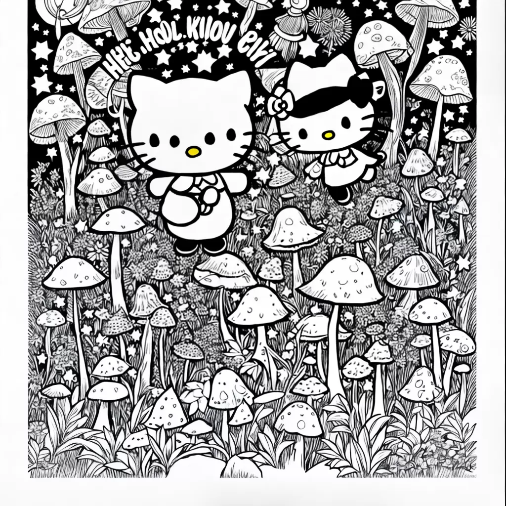 Fotos hello kitty fada ilustracoes preto branco 1