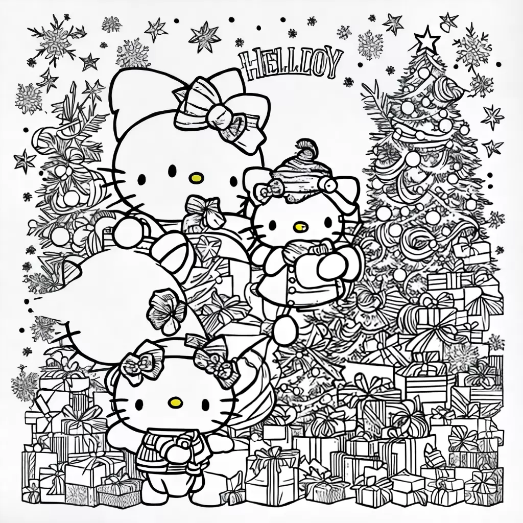 Fotos hello kitty natal colorir