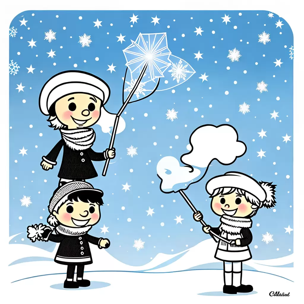 Fotos personagem varinha geada paisagem neve