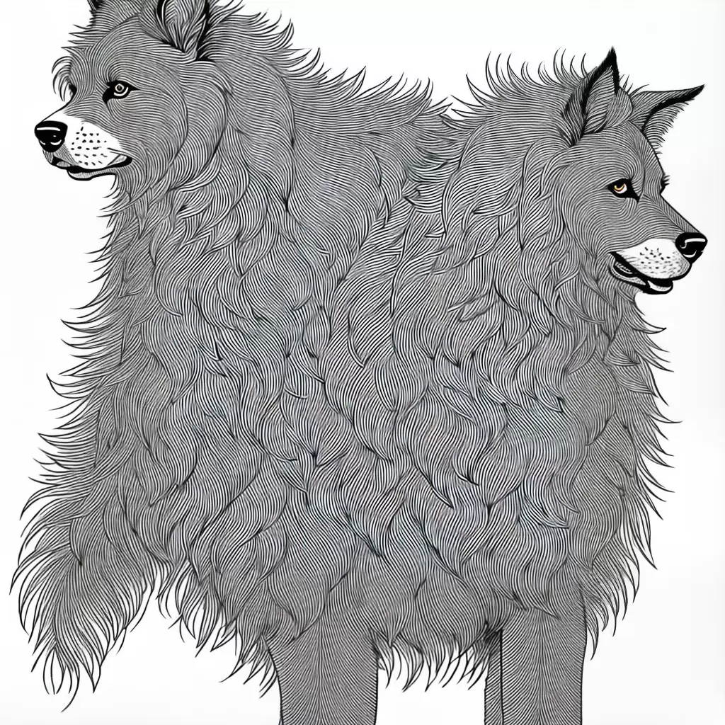 Fotos desenhos colorir caes peludos grandes