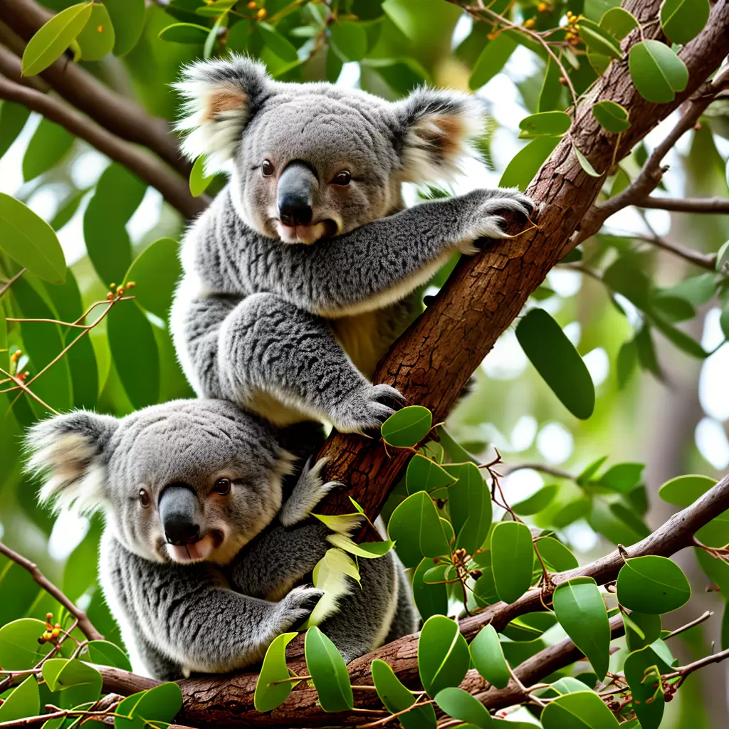 Fotos koala eucalipto flores colorir