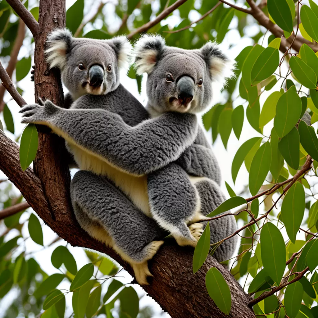Fotos koala fofo cores cinzabrown
