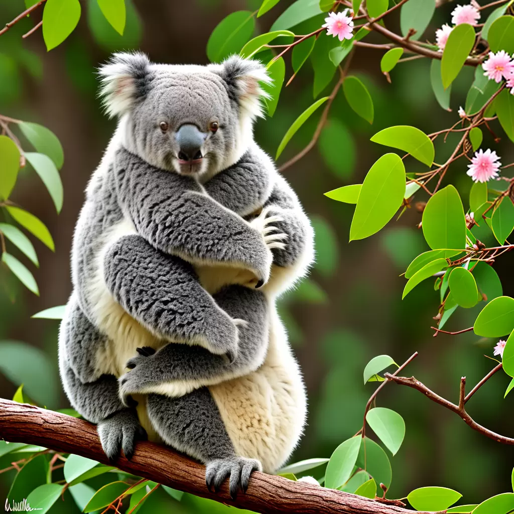 Fotos koala folhas flores colorir