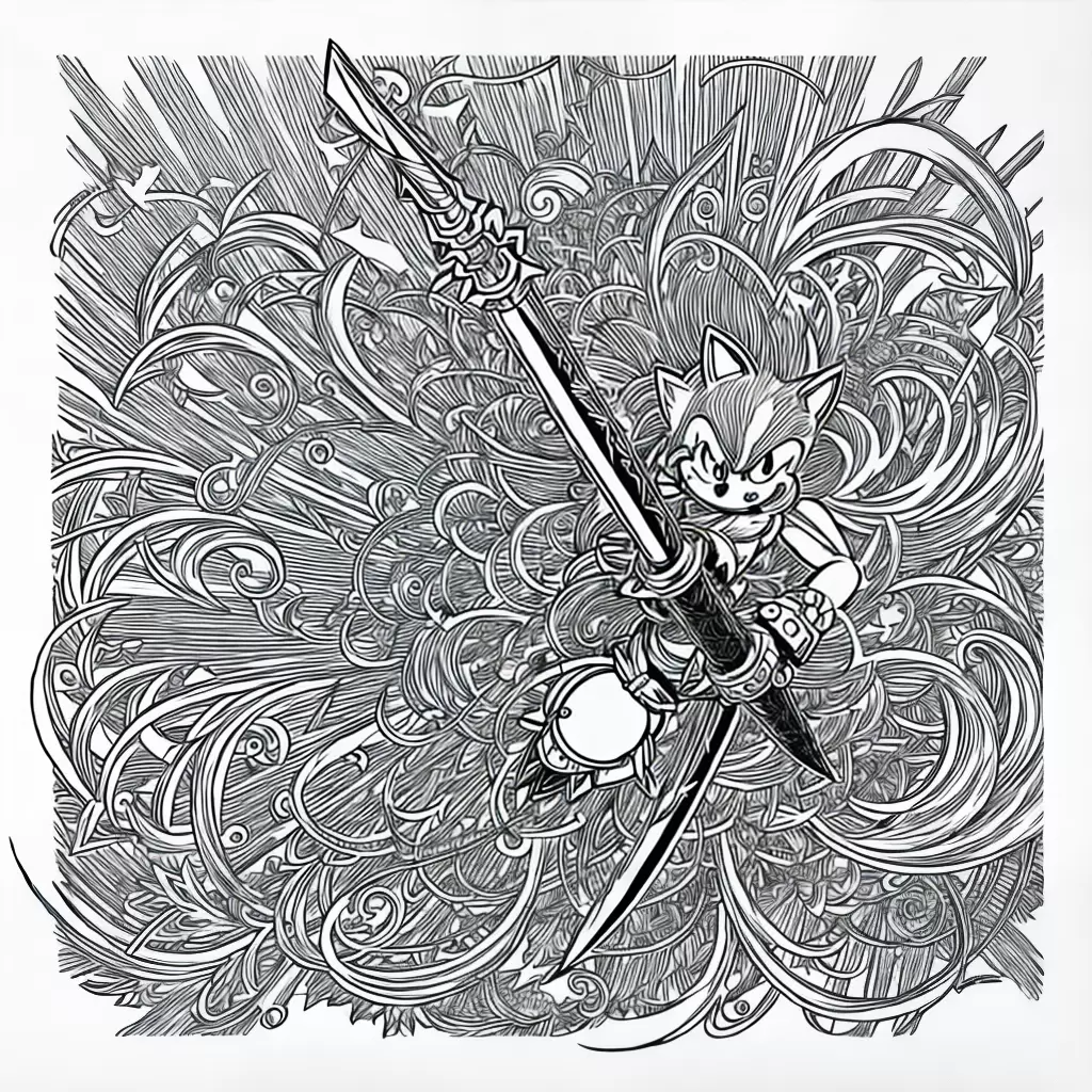 Fotos sonic espada contorno desenhos colorir